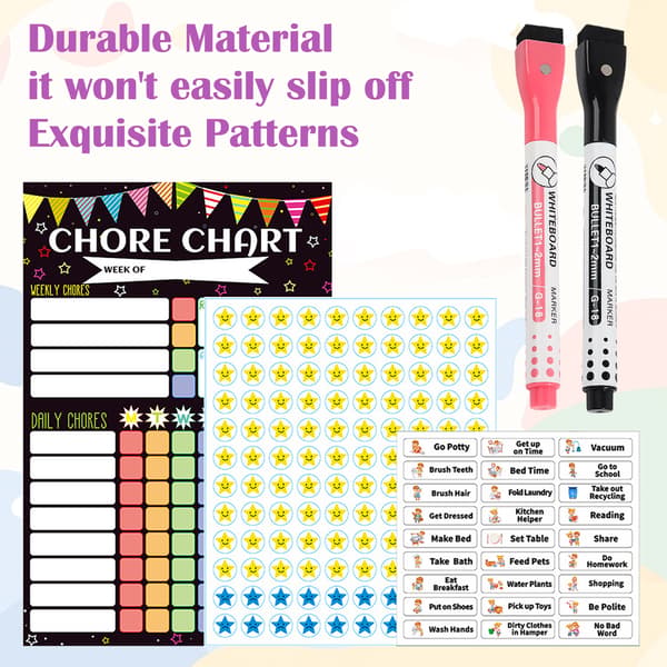 Chore Chart for Multiple Kids, Reusable Magnetic Chore Chart with Whiteboard for Customizable Tasks and Goals, Perfect as a Gift