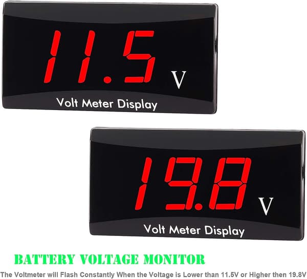 Motorcykel Voltmeter DC 12V Digital Voltmeter Måler LED Display Spændingsmåler til Motorcykel Bil Batterispændingsovervågning