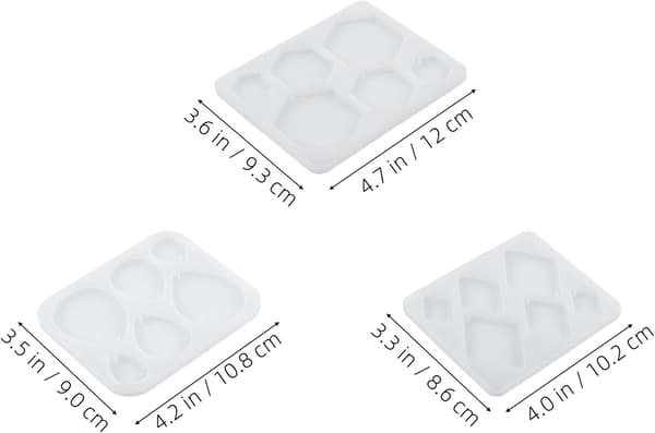 3 Pcs Silicone Molds for Jewelry Making Geometric Hexagon