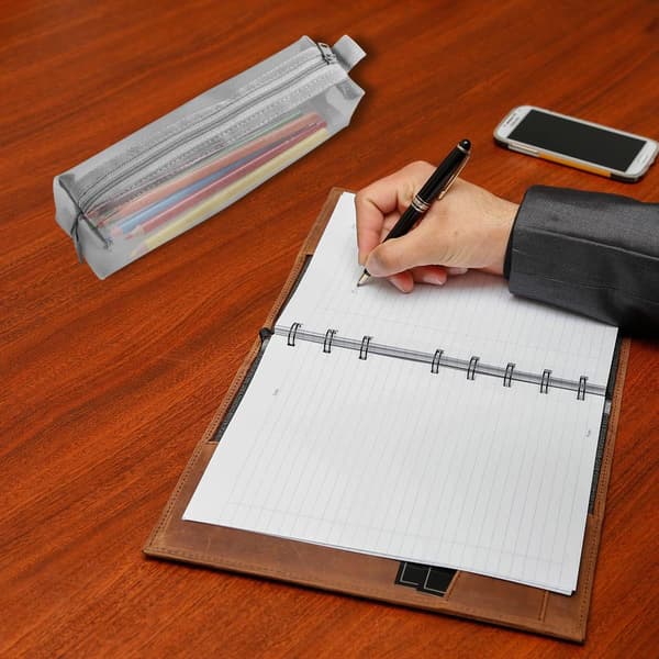 1 pc Transparent Pencil Case Pen Pouch Simple Creative Document Storage Bag Graduation Portable Stationery Bag (Grey)
