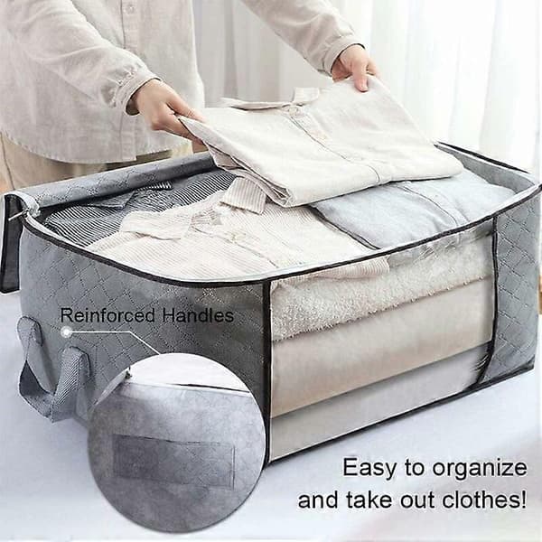 Thick Non-Woven Under Bed Clothes Storage Bag for Comforters, Blankets, Pillows, Toys