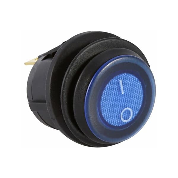 Stor vippebryter, 12V LED-punktlys bilbåt rund vipp PÅ/AV SPST-bryter blå