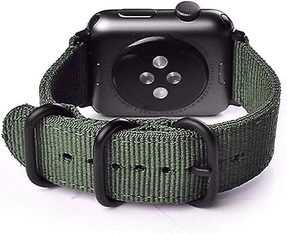 22mm nylon canvas woven loop replacement strap, bracelet buckle attachment adjustable closure