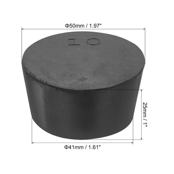 Konisk gummiprop 41 mm til 50 mm massive reagensglaspropper sort til laboratorium hjem 4 stk. 41 mm-50 mm White