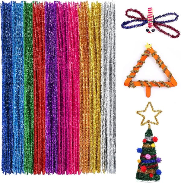 100 kappaletta piippurasseja 10 värissä Chenille-varret DIY-projekteihin