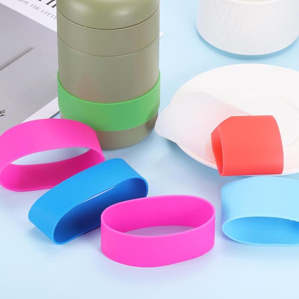 5 st silikongummiband halkfria 3,39 tum platta elastiska omslag för böcker, fällor, konst, papper, sladdomslag, svart