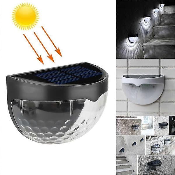 Solar Lamp Outdoor Lighting Medium Control Induction Yard Decoration Solar Fence Wall Lamp Semicircular Energy (Warm Light)