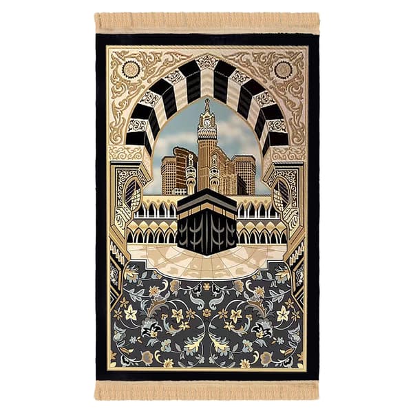 Thick Padded Muslim Prayer Mat with Tassels, Traditional Patterns Islam Prayer Rug Comfortable Kneeling Floor Mat Islamic Mat Prayer Mat Eid Ramadan Gift