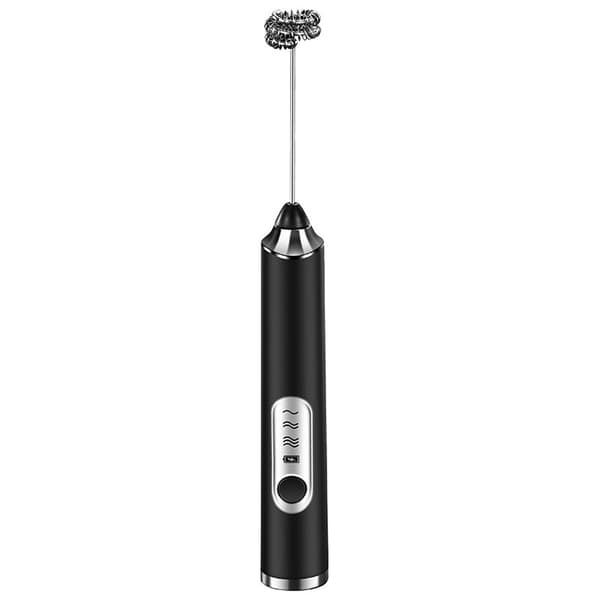 Cordless Handheld Electric Egg Beater, Milk Frother for Coffee, Baking, Kitchen, Black