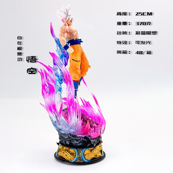 Dragon Ball Son Goku Ultra Instinct Figur Vit Hårig Saiyan Liten Modell