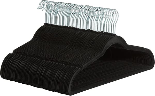 50-pack Basics Slim, Sammetstäckta, Halkfria Klädhängare, B