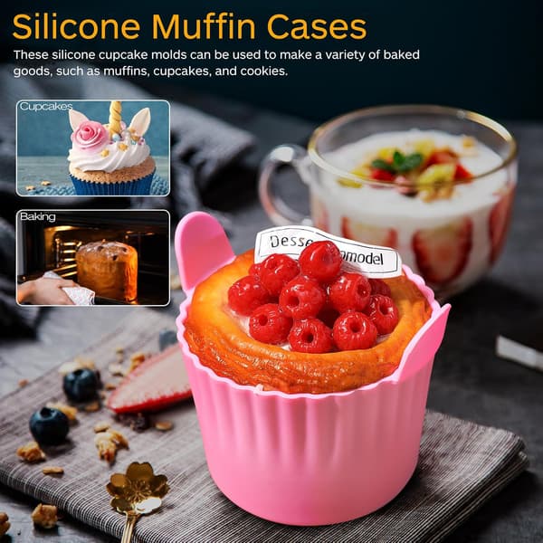 4 stk silikonmuffinsformer for airfryer-baking, non-stick robuste muffinsformer