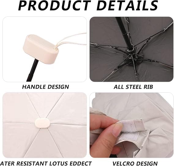 Compact Mini Umbrella Windproof Travel Umbrella With Storage Case Easy To Fold Lightweight Small Umbrella 14cm 90cm