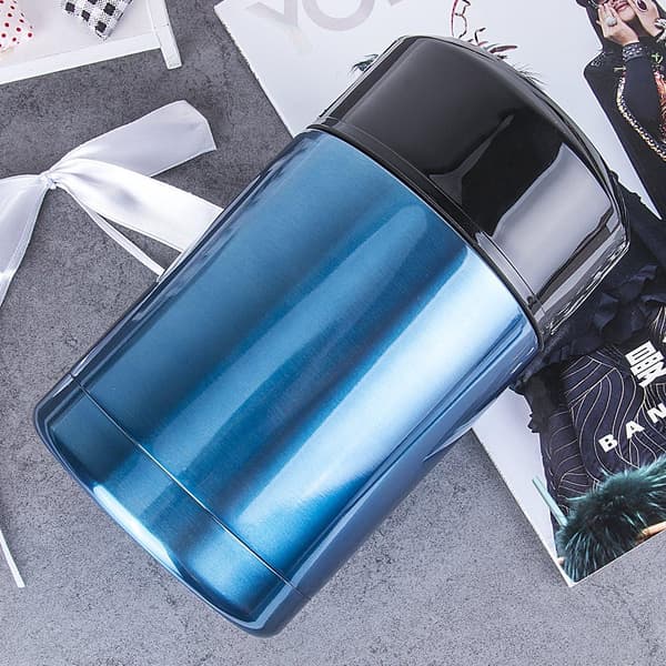 Stor isolert matbeholder for matlaging 35 oz 1000 ml, lekkasjesikker suppeboks og matoppbevaring i rustfritt stål, blå Blue