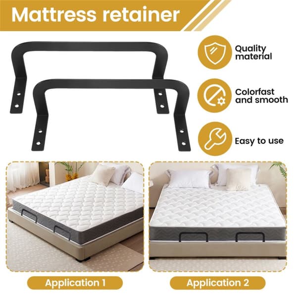 2 Pcs Bed Stopper, Adjustable Bed Metal Holder, Prevents Sliding