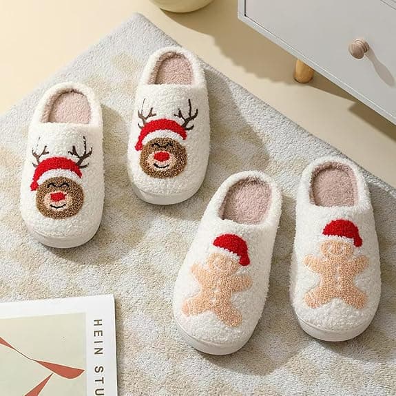Christmas Pattern Slippers, Suitable for Indoor and Outdoor Use, 1 Pair, Size 40-41 40-41