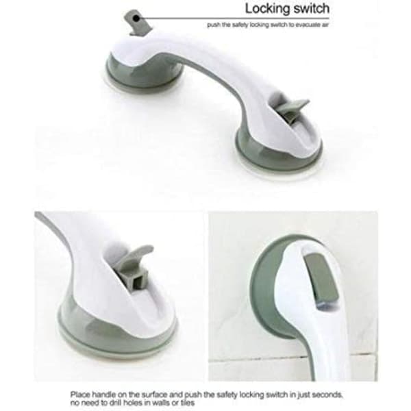Suction Cup Handle for Bathroom (2-pack), Handle for Disabled, Por
