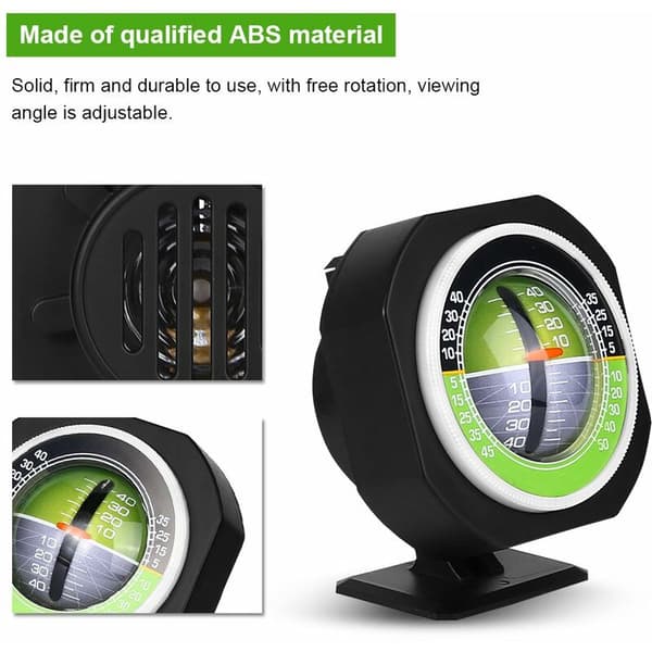 Inclinometer 4x4, Car Inclinometer, Outdoor Auto Mini Compact Compass Illuminated LED Car Compass Angle Inclinometer Swivel Measuring Instrument