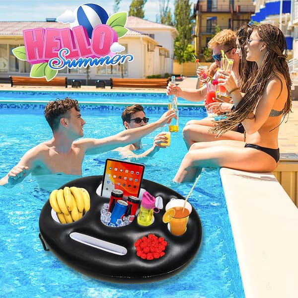 Oppustelig Flydende Pool Drikkeholder Badekar Premium Kvalitet Stor Drikke- og Madholder til Sø Strand Pool Pooltilbehør Tablet Telefon
