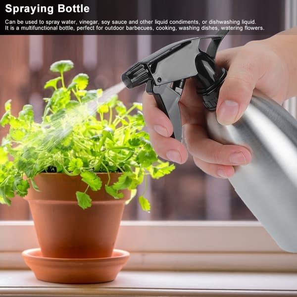 500 ml Stainless Steel Gardening Kitchen Watering Spray Bottle Adjustable Nozzle