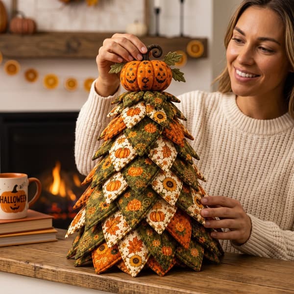 DIY Halloween Quilted Fabric Tree Kit, 3D Sewing Craft Halloween Tree, A A/1 A/1