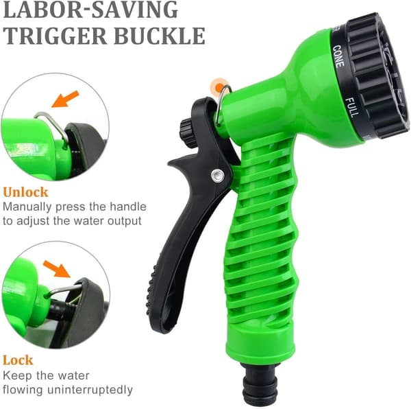 Expandable Garden Hose Water Hose - Upgraded 50FT Water Hose with 7-Function Spray Nozzle, Multifunctional Triple-Layer Latex