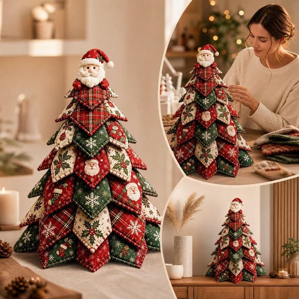 DIY Halloween Quilted Fabric Tree Kit, 3D Sewing Craft Halloween Tree (L) L L