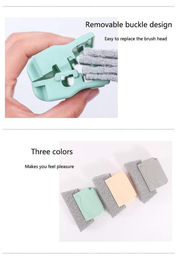3 ikkunaluukkujen puhdistusharjaa, akryyli (väri: vihreä + harmaa + beige)