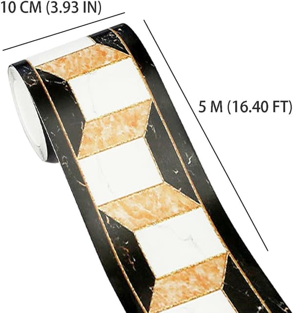 Modern Geometric PVC Wall Border - Decorative Kitchen Tile Stickers