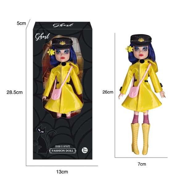 Coraline Plysdukke Samlerlegetøj Regnfrakke Pyjamasversion Sød Udstoppede Figur Gave
