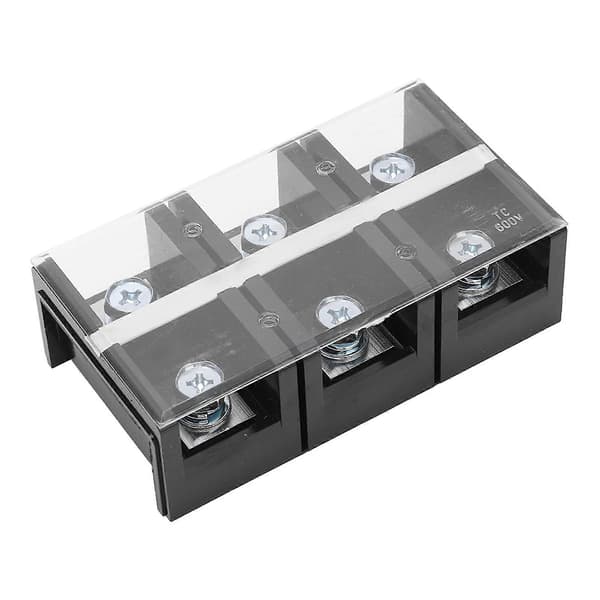 Power Supply Copper Barrier Screw Terminal Block 3 Positions 2 Rows 300A 600V