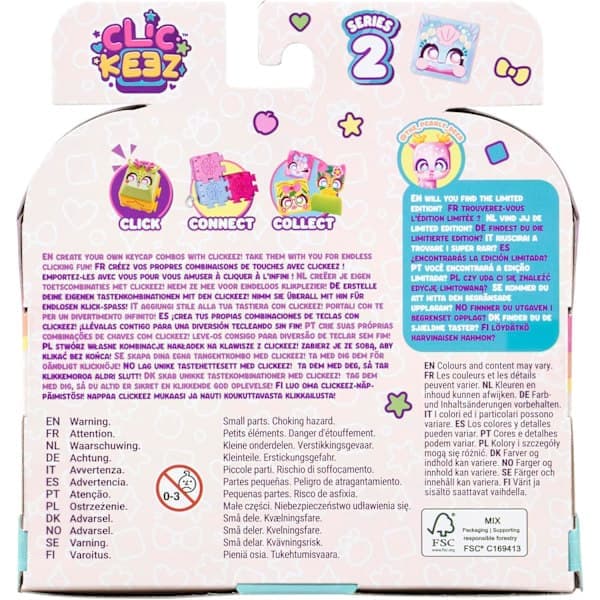 Goliath - CLICKEEZ Multipack Serie 2 - 5 Kawaii nøglefigurer at klikke på - Nøglering Fidget Legetøj - Sensorisk ASMR-effektlegetøj - 30+ samling