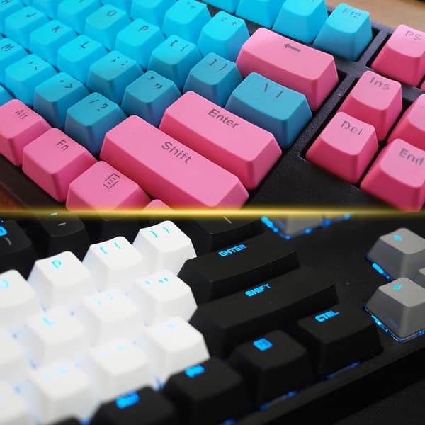 108 taster PBT Pudding Keycaps Sæt OEM Profil Dobbelt Skud til Mekanisk Tastatur Layout, Orange White