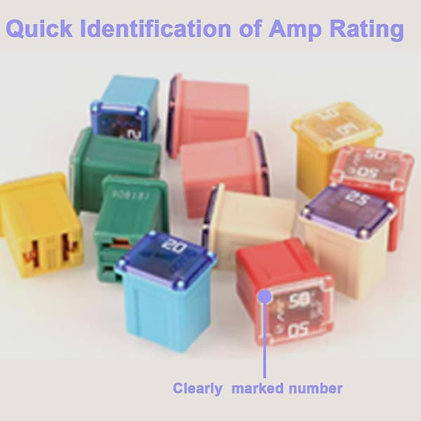 12 pcs Low Profile Jcase Fuses for Trucks and SUVs - Compatible with (20a/25a/30a/40a/50a/60a)