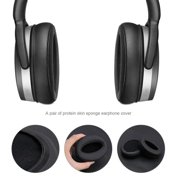 Par Erstatningsmyke Øreputer i Lær Minneskum Øreputer Beskyttelsesputer Kompatible med Sennheiser HD 4.50 BTNC