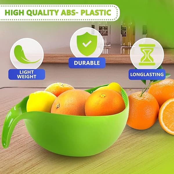 Electric Rice Filter Rice Cooker - Quinoa Filter with Handle Plastic Filter Pot with Handle - Vegetable Dishwasher Green