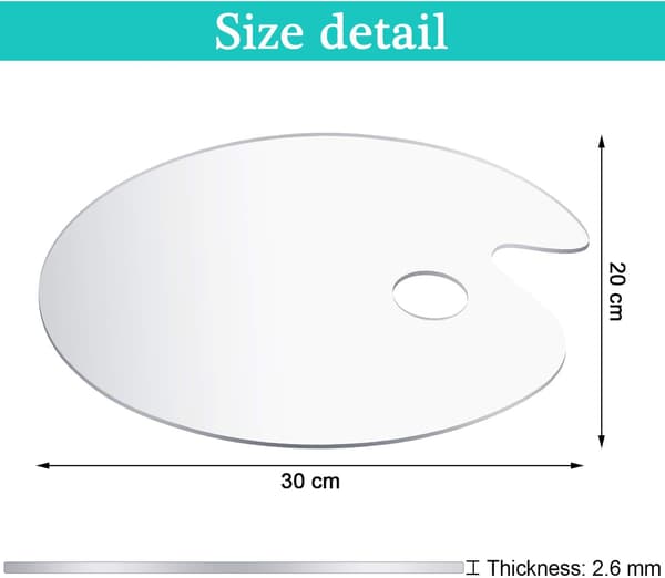 Klar malepalet Oval malepalet (20 x 30 cm)