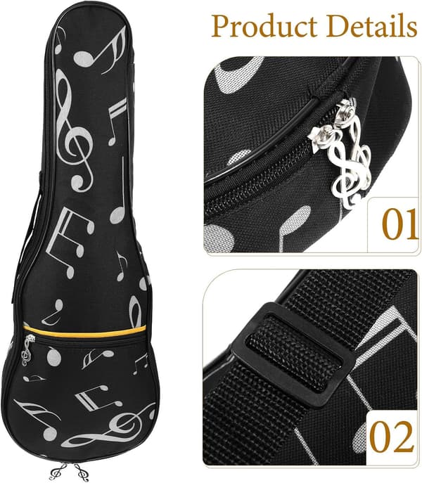 Ukulele Portable Bag Storage Case Holder with Shoulder Straps and Handle, Oxford Cloth Material