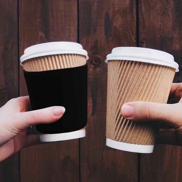 Reusable Coffee Cup Holders Insulated Neoprene Drink Cup Sleeves 2-Pack