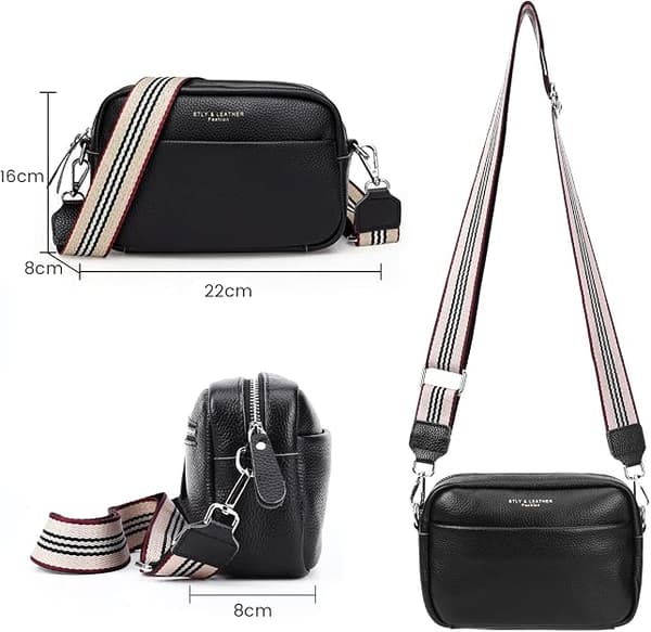 Crossbody-veske for kvinner, liten ekte lær grønn