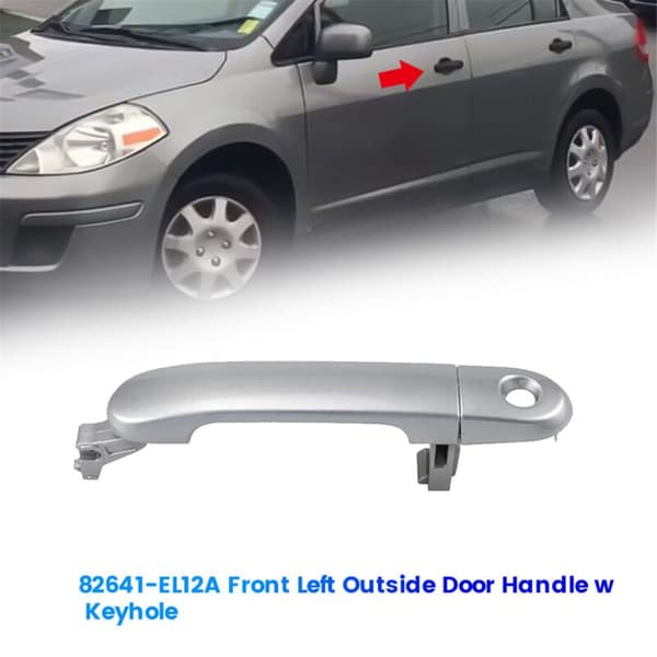 82641-EL12A Left Exterior Door Handle with Keyhole for 2007-2012 Chrome Trim 82641EL12A