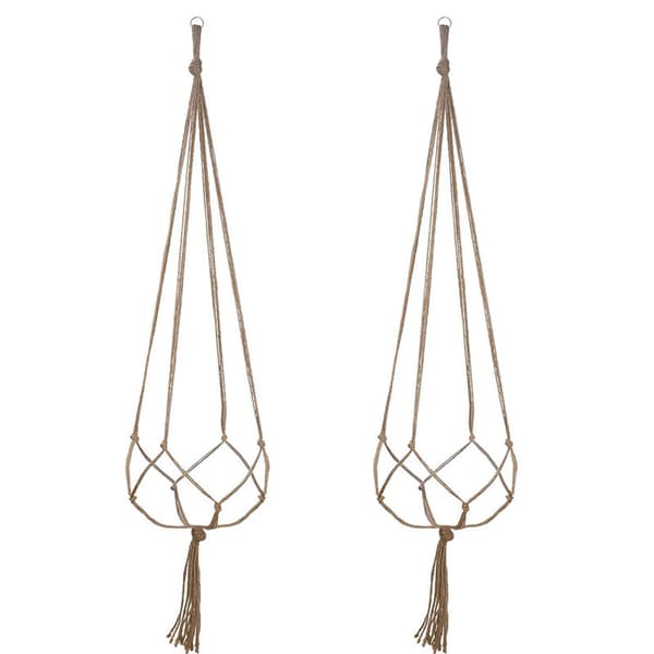 4 pcs Handmade Hanging Baskets in Green, 105 cm
