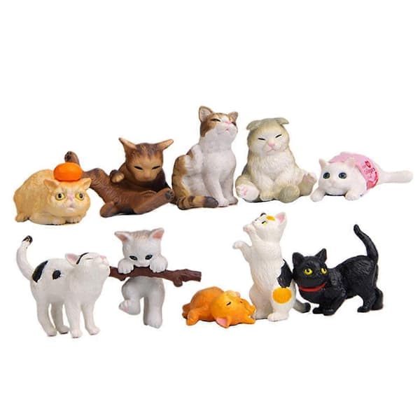 10x Cartoon Adorable Figurines Statues Miniature Figures