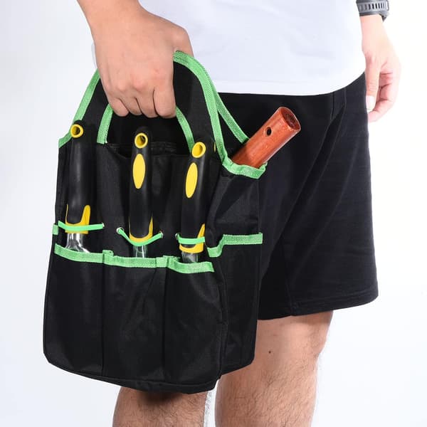 Garden Tool Bag, Tote Bag with 8 Pockets, Can Hold Hoe Shovel Rake Fork Weeder