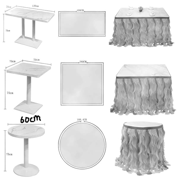 Hengende tyllbordskjørt Tutu-bordpynt for bursdags- og bryllupsfester, sengepynt regnbue 77 H x L 187 cm