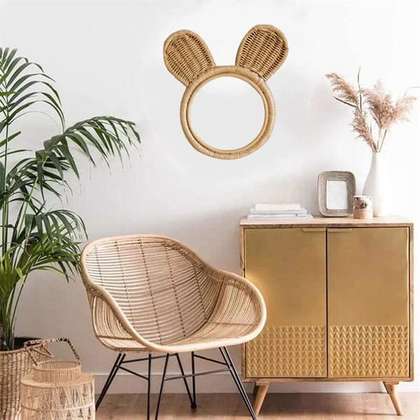 Rattan Frame Decor Wall Frames Decor Frame, Hanging Frame Wall Decor, Not Included