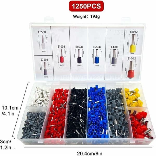 Crimping Tool Set, Cable Lug Crimping Tool Electrical Cable Lugs for Crimping 1250 Cable Lugs 0.5-10mm² for Cable Lugs Electrician Pliers Crimping Tool
