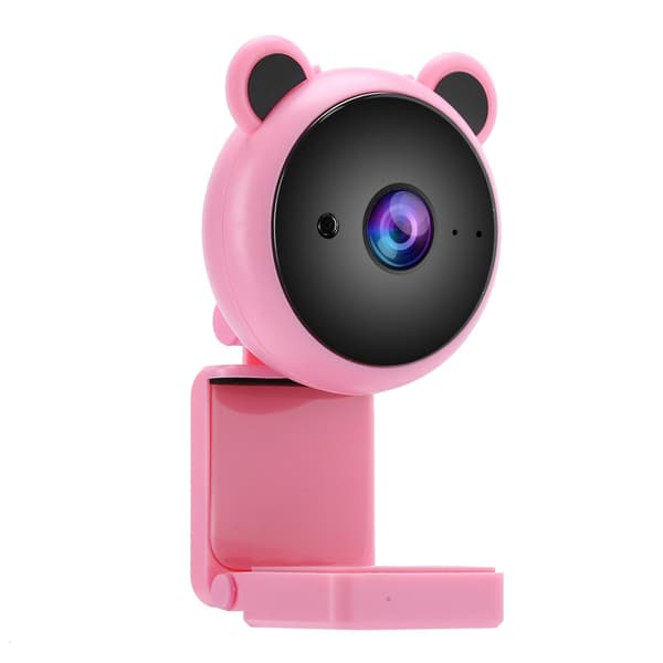 1080P HD USB Computer Camera Video Recording Digital Webcam Built-in Microphone for Live Streaming (Pink) [DB]