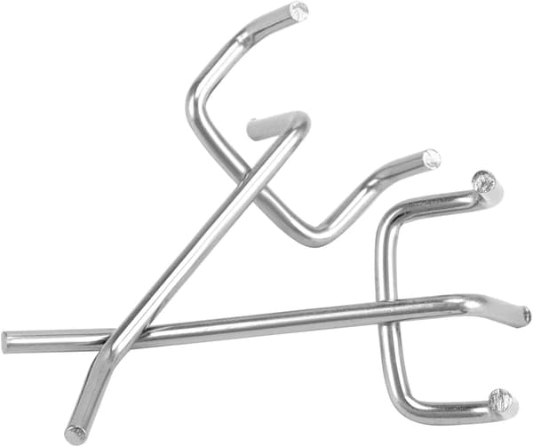{hw} 15 Pcs Pegboard Hooks with 2.5 Holes, 5 cm Long and 3.2 mm Thick, Tool Hooks for Retail Display