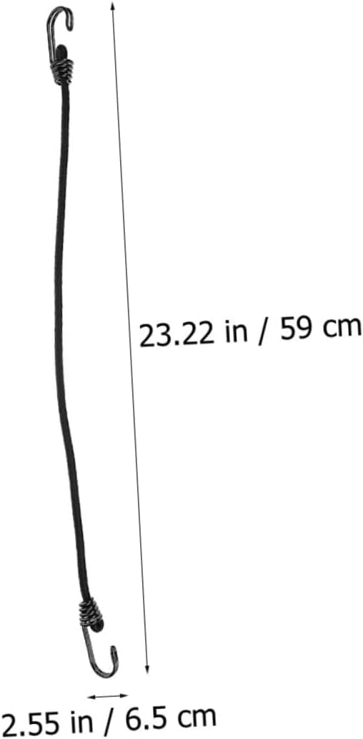 5 stk. 60 cm elastiske cykelbagagestropper med polyesterfastgørelsesbælte og kroge